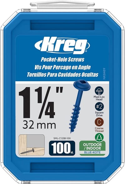 Pocket Schroeven 1-1/4 Inch Blauw - 100 Stuks voor Houtverbindingen