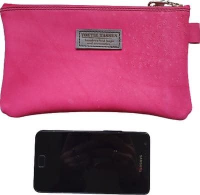 Toetie & Zo - Handgemaakte Etui - Leer - Roze - Fuchsia - Telefoontas - Makeuptas - Pennenetui - Medicijnhoesje - Leder