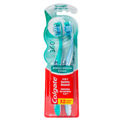 Colgate 360° Whole Mouth Clean Zachte Tandenborstel - 2 stuks