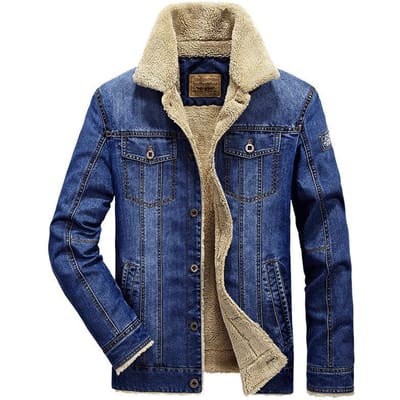 Veste en jean pour homme automne et hiver, style mode décontracté grande taille, velours épaissi, manteau rembourré en coton XXXL beige