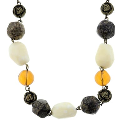 Behave - Dames Ketting - Retro Kralen Met Roosjes - Klassieke Stijl - 46+7 cm