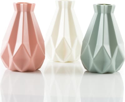Onbreekbare bloemenvaas wit - kunststof design vaas - bloemvaas decoratief vaasje