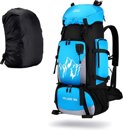CarryQuest® 90L Outdoor Rugzak - Waterdichte Backpack voor Hiking, Camping & Backpacken - Lichtblauw