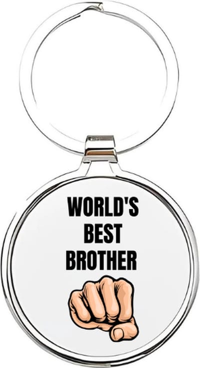 Akyol - wolrd's best brother Sleutelhanger - Broer - de liefste broer - broer sleutelhanger - broers sleutelhanger - sleutelhanger voor je broer - familie sleutelhanger - verjaardagscadeautje - broer cadeau - brother - broertje - 4 x 7,5 CM