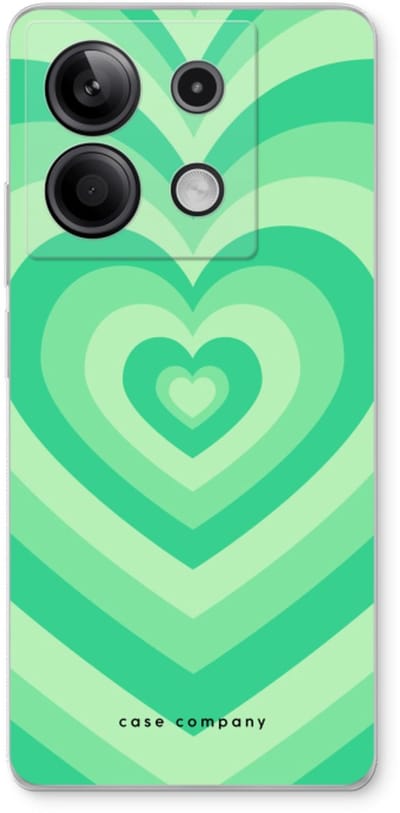 Case Company® - Hoesje geschikt voor Xiaomi Redmi Note 13 5G hoesje - Hart Groen - Soft Cover Telefoonhoesje - Bescherming aan alle Kanten en Schermrand