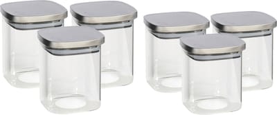 Gerim - 6x keuken voedsel voorraadpotten glas - 2 formaten 800/1100 ml