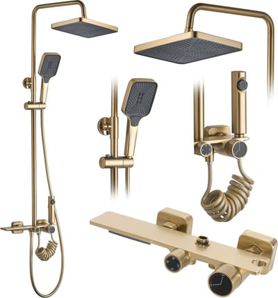 Rea Helix Regendouche Geborsteld Goud 114,5cm