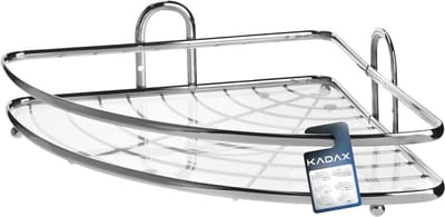 KADAX Doucheplankhoek, badkamerorganizer, hoekrek, badkamerrek, douchegel en shampoohouder voor douche, douchemand (zilver, 1 etage)