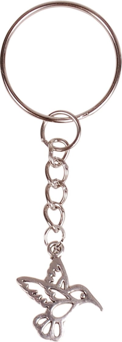 Sleutelhanger - Hangertje Kolibrie zilverkleurig 1,8cm
