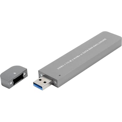 Boîtier de disque dur en alliage d'aluminium USB 3.1 vers SSD M.2 NVMESATA, adaptateur réseau LM-915 (Pas gray