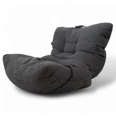 Luxe Zitzak voor Woonkamer of Slaapkamer – Grote Pouf Lounge Stoel – Comfortabel XXL Vloerkussen Donkergrijs