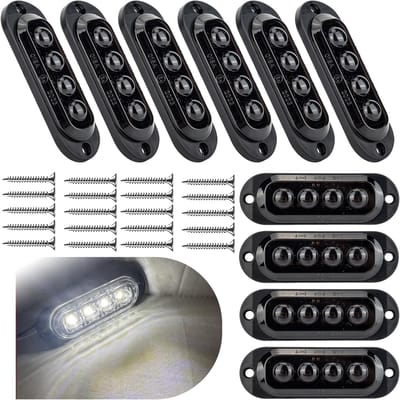 Begrenzingslampen Aanhanger - Markeringslicht Positielamp - Voertuig Zichtbaarheid Verbeteren - Universeel Waterdicht IP65 - 86mm 12-24V - Warmwit