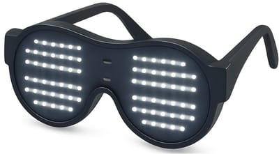 Doppler LED Partybril – Wit - Draadloze, Batterij-Aangedreven Feestbril - Techno Party Glasses - Men & Women - Lichtgevende Bril - Bril met LED verlichting - Bril met Licht - Perfect voor Feesten & Bruiloften & Koningsdag