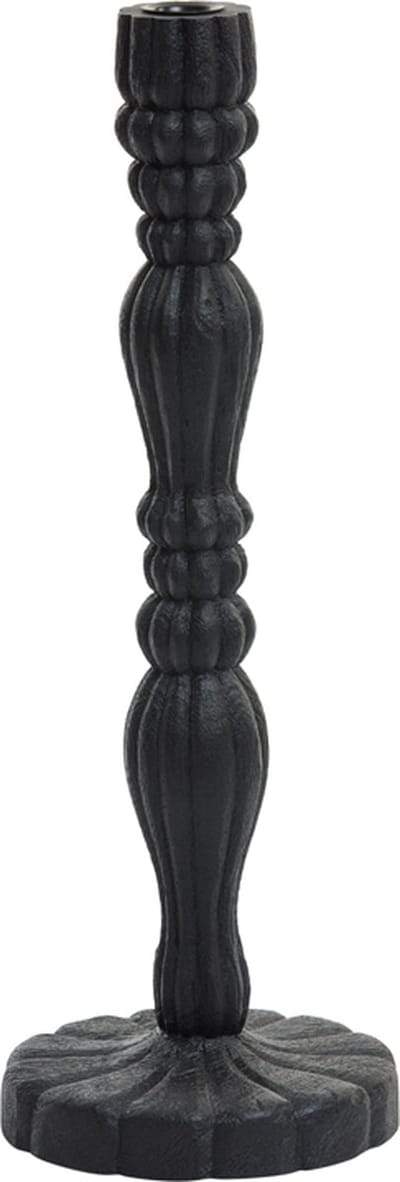 Kandelaar Ø16x45 cm JERALDO hout mat zwart - Light & Living