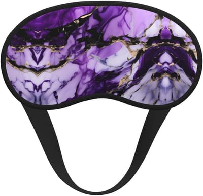 Slaapmasker Oogmasker - Verduisterend Slaapmasker - Reizen Yoga Meditatie - Paarse Marmeren Print - 19.5 x 10 cm - Paars