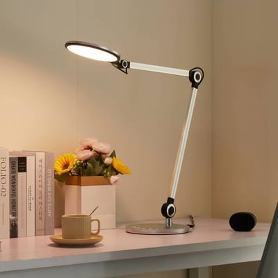 Lindby LED tafellamp Nyxaris, zilver, metaal, CCT, 50 cm