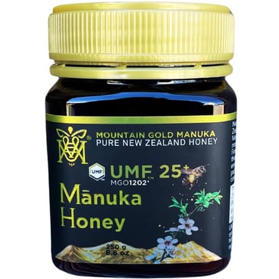 Miel de Manuka 250 g avec certificat Miel de Manuka pur Sans additifs Non chauffé Cru MIEL DE MANUKA MOUNTAIN GOLD Fabriqué en Nouvelle-Zélande Qualité testée Régulier