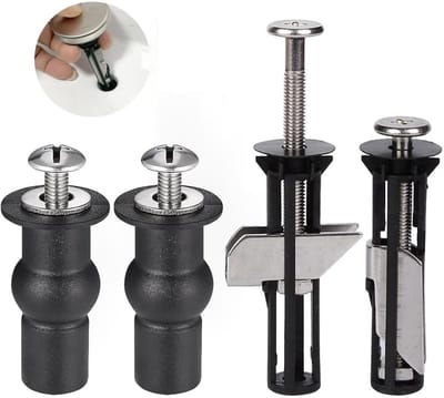 WC-bril Bevestiging - Toiletzitting Schroeven - Toilet Reparatie - Universele Pasvorm - 2 Sets - Zwart