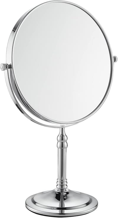 Make-up Spiegel - Vergrootspiegel Tafelspiegel - Schoonheidsroutine Verbeteren - Dubbelzijdig 1X/10X - 8 Inch - Zilver