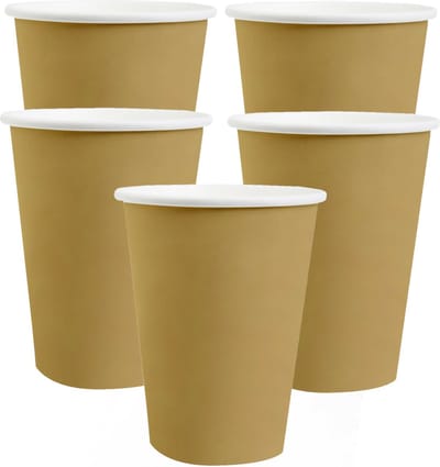 Santex feest/verjaardag bekertjes - 20x stuks - karton - goud - 270 ml