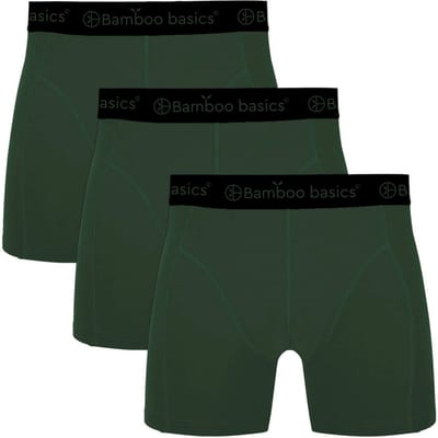 Bamboo Basics Heren Bamboe Boxershorts Rico (3-pack) - Army - Ondergoed Heren - Boxershort Heren Lange pijp - Maat S