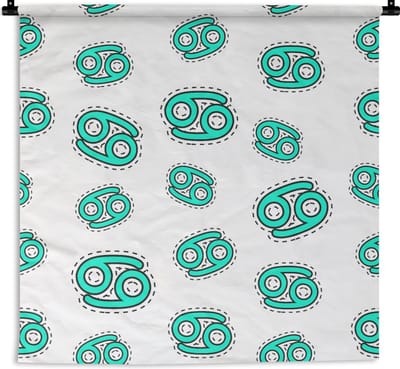 Wandkleed - Wanddoek - Kreeft - Astrologie - Zodiac - Design - 90x90 cm - Wandtapijt