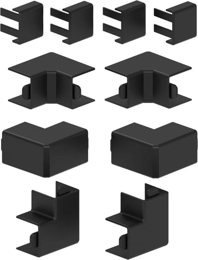 Accessoireset kabelgoot - montageaccessoires - 10 stuks - zwart