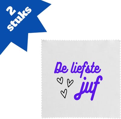 Akyol - de liefste juf brillendoekjes - Juf - voor de liefste juf - juf - verjaardagscadeau - verjaardag - cadeau - afscheidscadeau - geschenk - leuke cadeau - kado - gift - juffendag - 17,8 bij 17,8 cm - 2 stuks