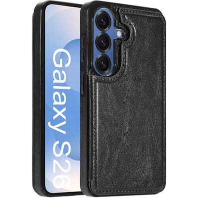 ShieldCase Wallet Case Hoesje - Geschikt voor Samsung Galaxy S26 - Portemonnee Hoesje - Pasjeshouder - Zwart