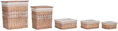 Mand Ropa Set 5 MIMBRE canvas 47 x 35 x 55 cm NATURAL
