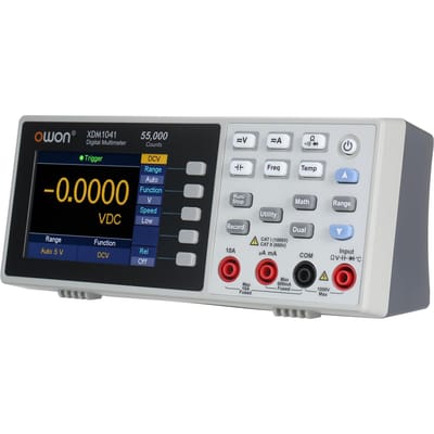 Owon 55.000 counts digitale multimeter, zeer nauwkeurige universele meter met 3,5-inch TFT LCD-scherm EU Plug wit