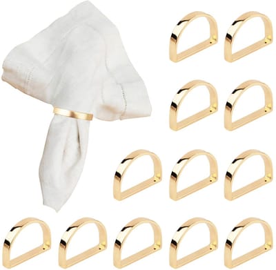 MTTproducts- Servetringen 12st - Elegante Servetgespen - Helder Goud - Tafeldecoratie - Legering - 3,3x2,3 cm - Servethouders