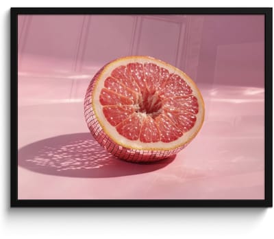 Fotolijst inclusief poster - Posterlijst 70x50 cm - Posters - Grapefruit - Roze - Disco - Shiny - Foto in lijst - Keuken decoratie muur - Wanddecoratie accessoires - Muurdecoratie - Schilderijen