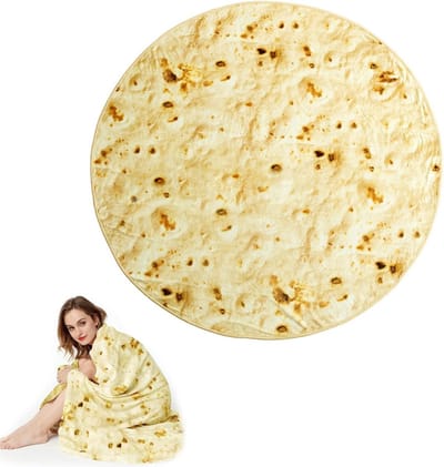 Ronde Tortilla Deken - Zachte & Warme Burrito Plaid voor Volwassenen en Kinderen - Fleece Bank & Reisdeken