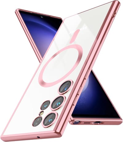 Casemania Hoesje Geschikt voor Samsung Galaxy S24 Ultra Roze - Siliconen Back Cover - Geschikt voor Magsafe