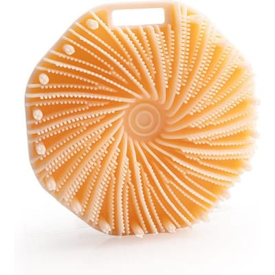 Zachte Siliconen Exfoliërende Borstel Reiniger Handmatige Lichaamsreinigings Scrub Douche Zachte Massage Badborstel Voor Mannen en Vrouwen oranje