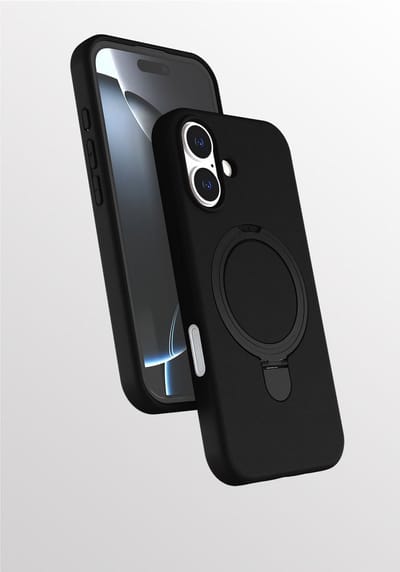 Hoesje Geschikt voor iPhone 16 hoesje zacht siliconen Zwart - Liquid Backcover ring hoesje Geschikt voor Magsafe