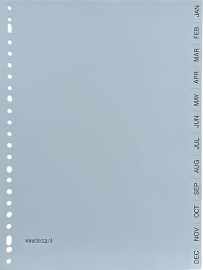 Benza - Tabbladen Maanden 12 Tabs A4 (23 rings)