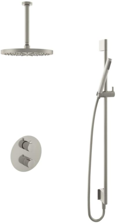 Hotbath Buddy - Inbouw Regendoucheset - Thermostatisch - Plafondbuis 30 cm - Hoofddouche 300 mm - Staafhanddouche - Glijstang 900 mm - met 2-Weg Stop-Omstel - Waterbesparend - V02