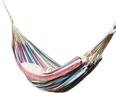 Hangmat met kwastje - Schommelstoel buiten - Ontspanning in de tuin - Anti-rollover ontwerp - Voor 1 persoon - Rood