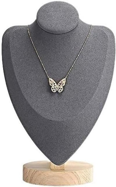 Sieradenstandaard Houten Ketting Display - Juwelier Rek Hout - Sieraden Presenteren - Stabiele Houten Basis - 10x10x10 mm - Grijs