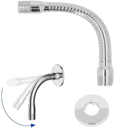 Allecto - Verstelbare Douchekopverlengarm - Roterende Zwenkarm - Comfortabele Douche-ervaring - Voor Badkamer en Spa - 360 Graden Rotatie - Verstel...