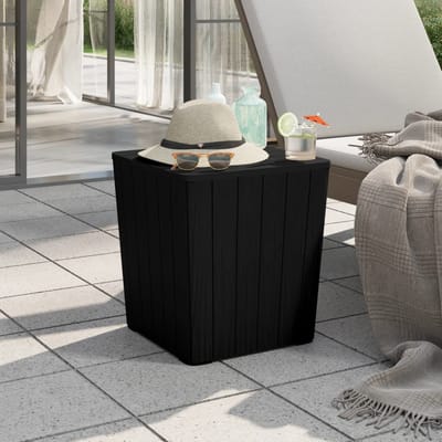 vidaXL - Tuintafel - met - afneembaar - deksel - polypropeen - zwart