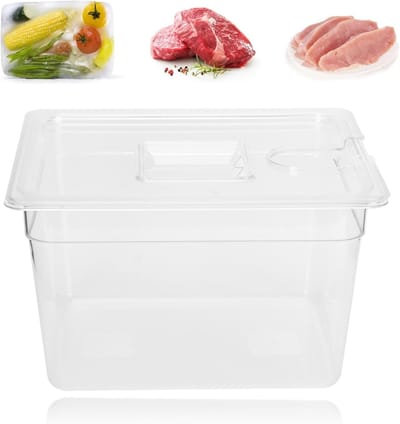 Sous Vide Container - Kookbak met Deksel - Precisie Koken - Opvouwbaar Scharnierend Ontwerp - 11 Liter Capaciteit - Transparant