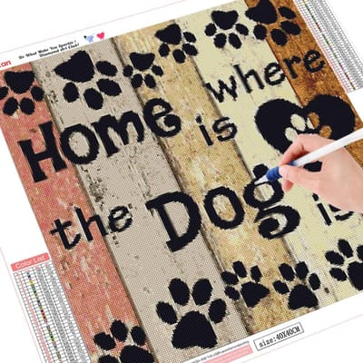 Peinture Diamant 5D Dessin Animé Diamant Rond Complet Vente Broderie Diamant Chien Mosaïque Diamant Strass 30x30 gray