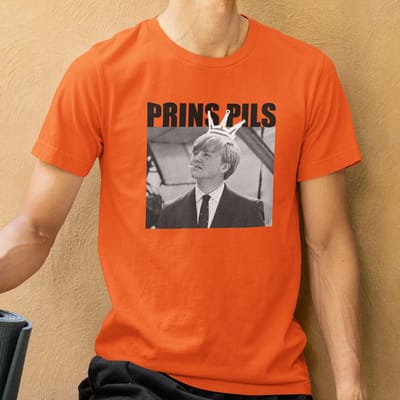 Oranje Koningsdag T-shirt Prins Pils Foto XS