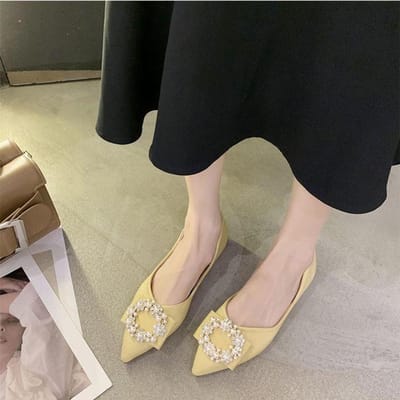 Femmes En Chaussures Plates Printemps Polyvalent Simplicité Chaussures Pour Femmes Baskets Chaussures Pour Femmes Ballerines Chaussures Blanches Pour Femmes 40 jaune