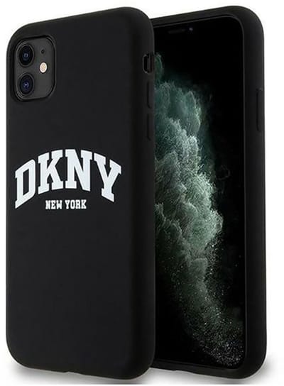 DKNY Silicone Arch Logo Back Case (MagSafe Compatible) - Geschikt voor Apple iPhone 11 (6.1") - Zwart
