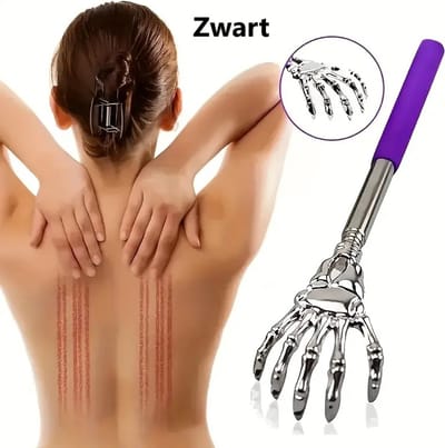 Uitschuifbare Rugkrabber I Verstelbare Ruggenkrabber I Massage Krabber I Telescopische Rugkrabber I Anti Jeuk I Tot 59 CM I RVS I Zwart