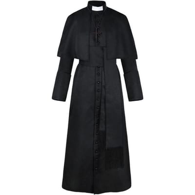 Costume de prêtre de couleur unie, Costume de Cosplay rétro médiéval de prêtre d'halloween S